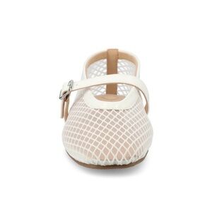 Journee Collection White Mesh Flats